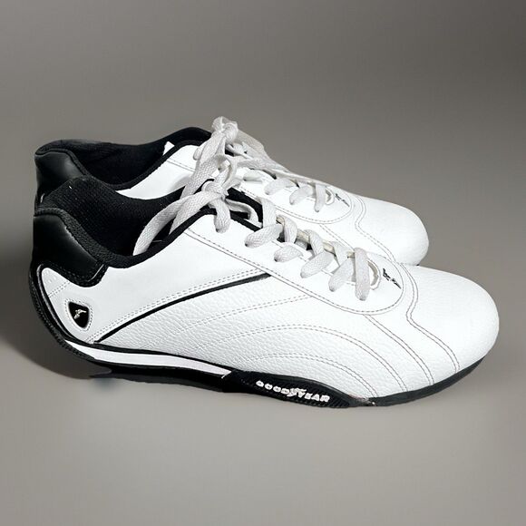Goodyear ORI Men’s Racing Shoes White Black Driving Sneaker Motorsport Size 10 - Picture 1 of 12